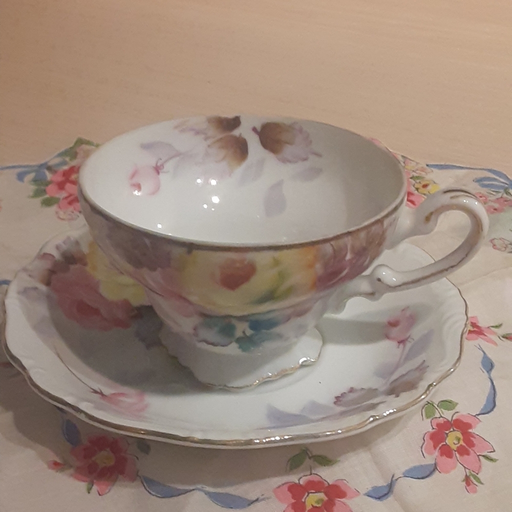 c1945-52 SAJI Occupied Japan Handpainted Porcelain Demitasse Espresso Teacup Set